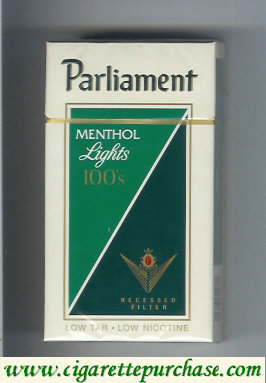 Parliament Menthol Lights 100s cigarettes hard box
